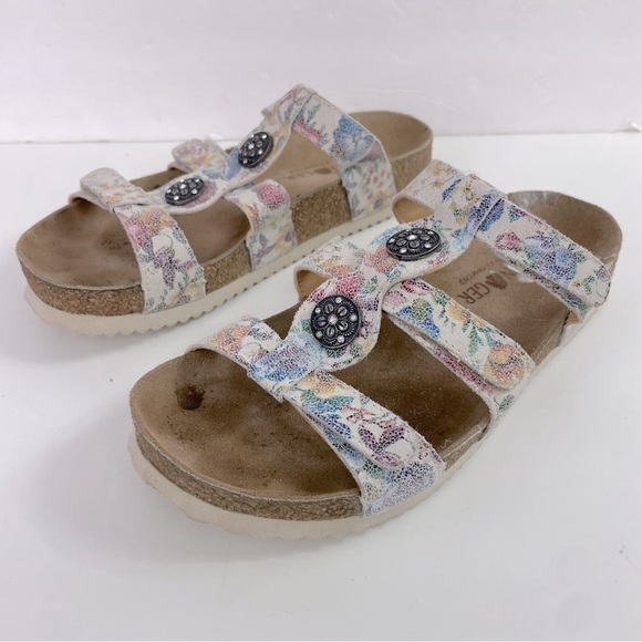 Haflinger‎ Alice Three-Strap Sandal Multicolor Floral Print 38 - Picture 1 of 12